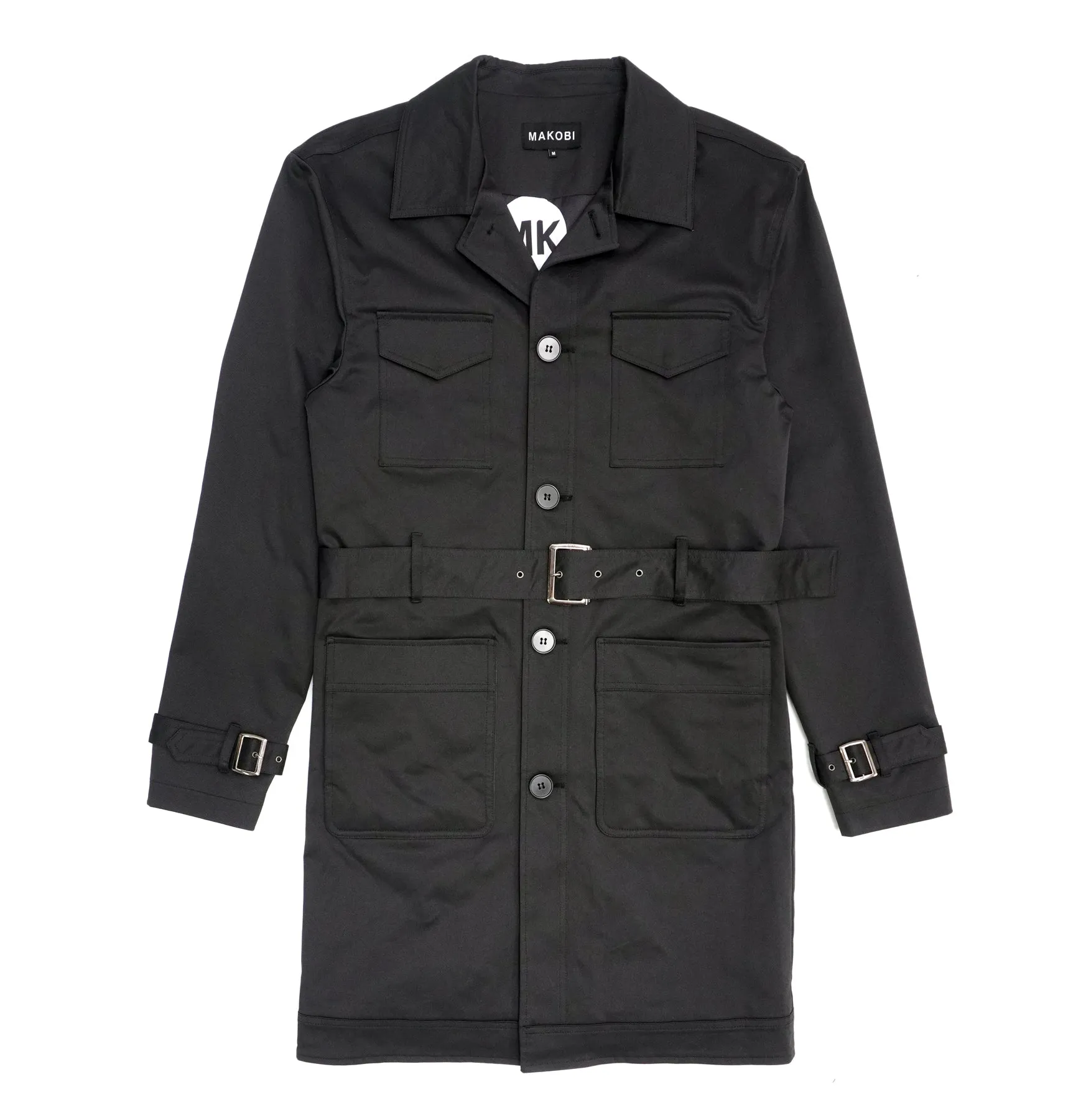 M1330 Vincent Weather Proof Trench Coat - Black