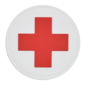 Medic Patch Round White/Red Cross