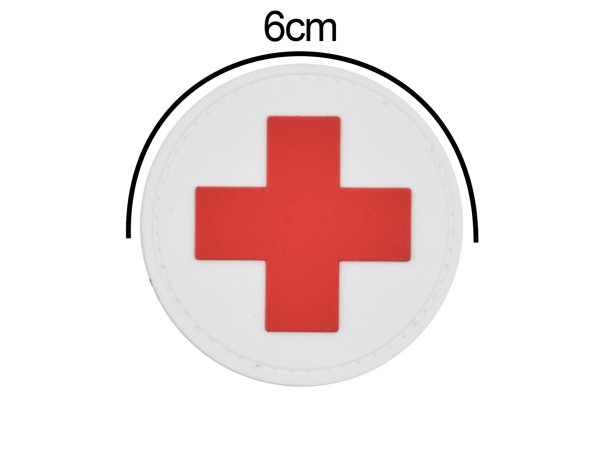 Medic Patch Round White/Red Cross