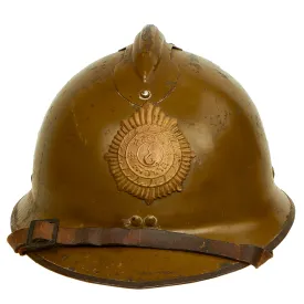 Original Thailand WWII French Model 1926 Adrian Helmet With Siam Badge - Complete