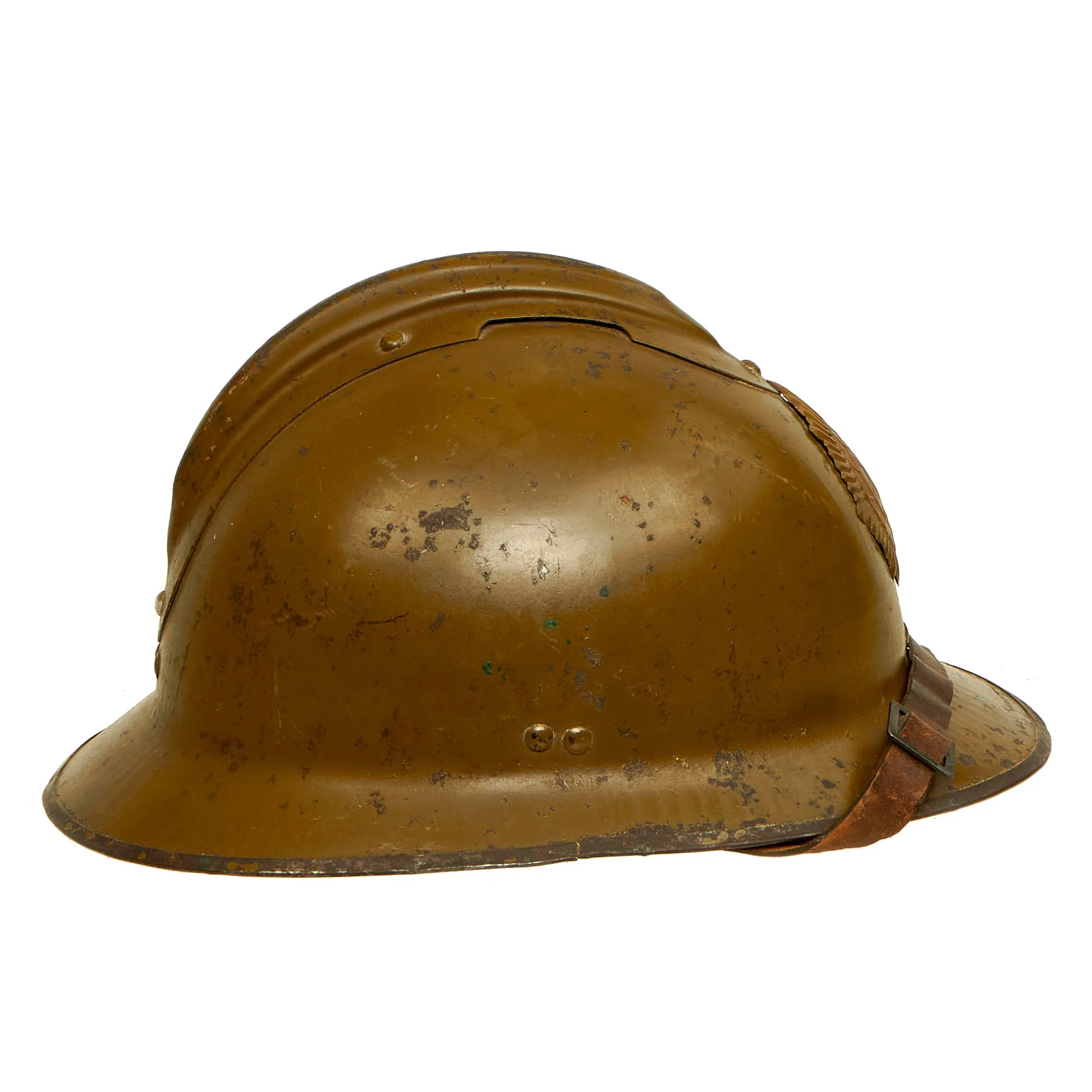 Original Thailand WWII French Model 1926 Adrian Helmet With Siam Badge - Complete