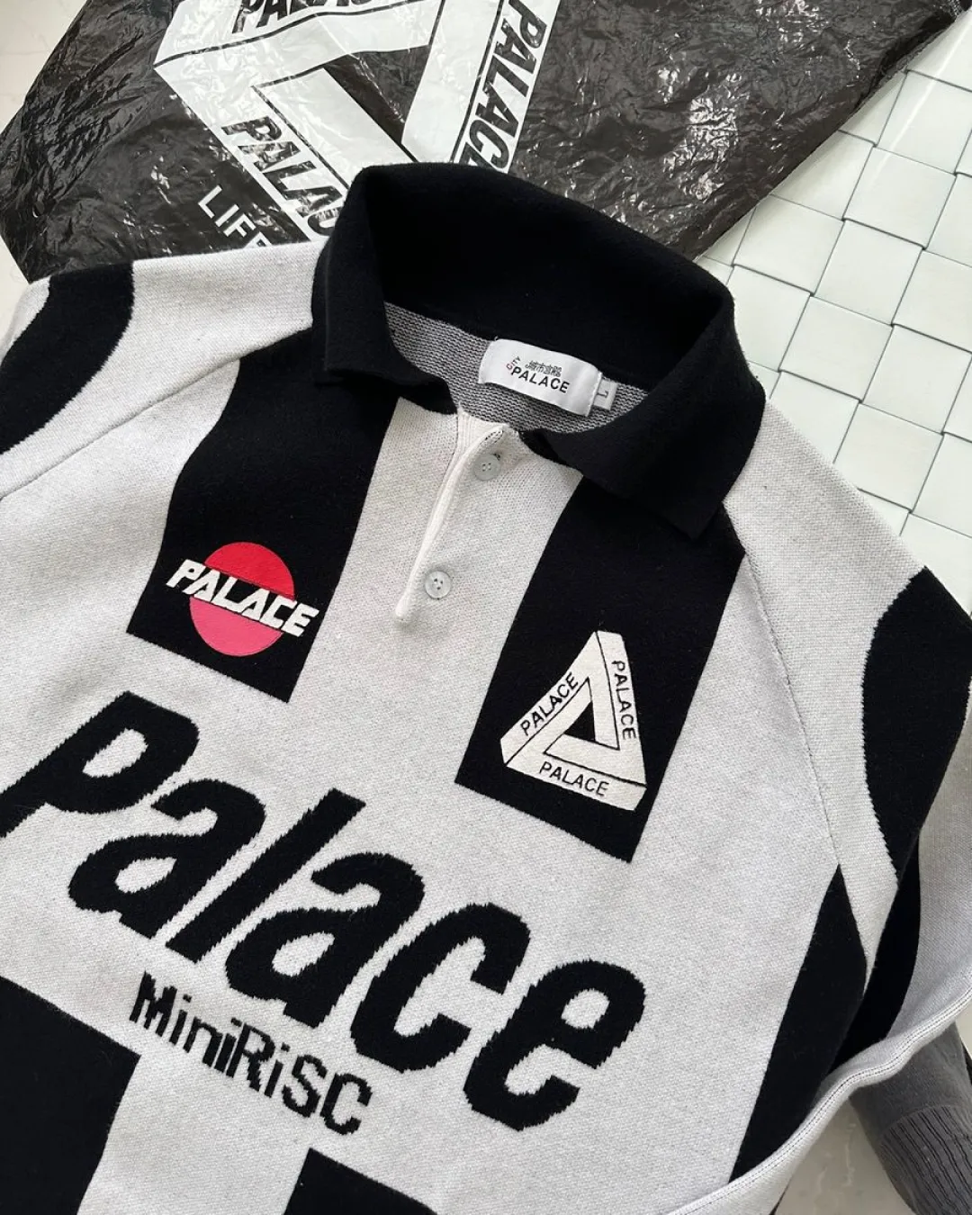 Palace Logo Palazzo Knit - White/Back