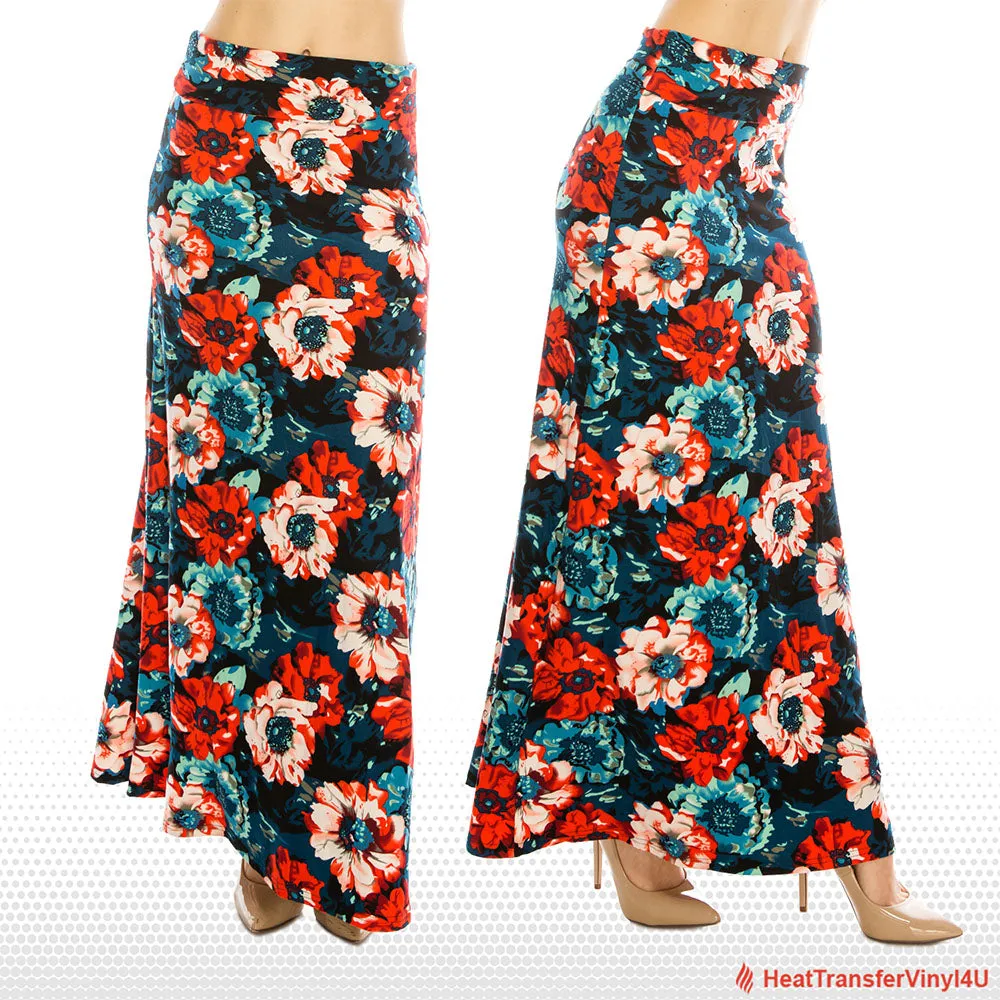 Patterned Fold Over Maxi Skirts