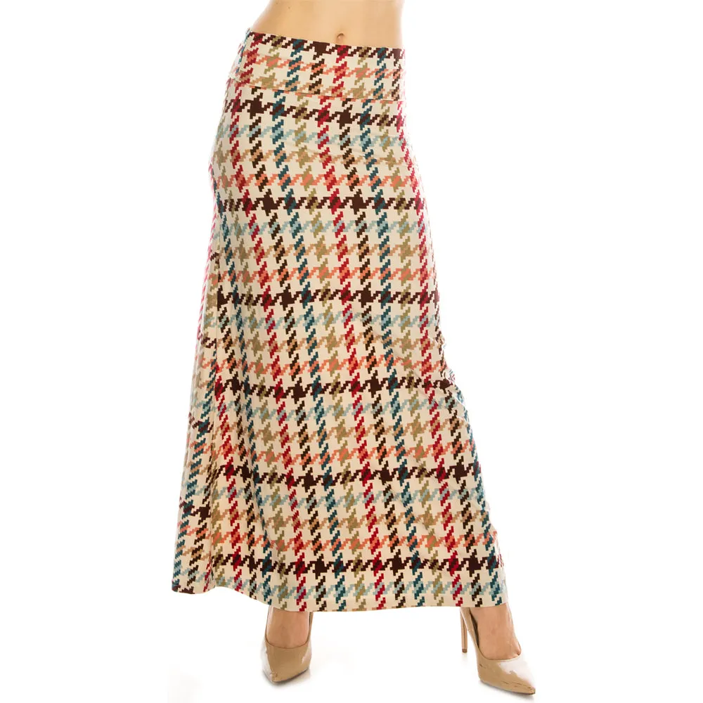 Patterned Fold Over Maxi Skirts