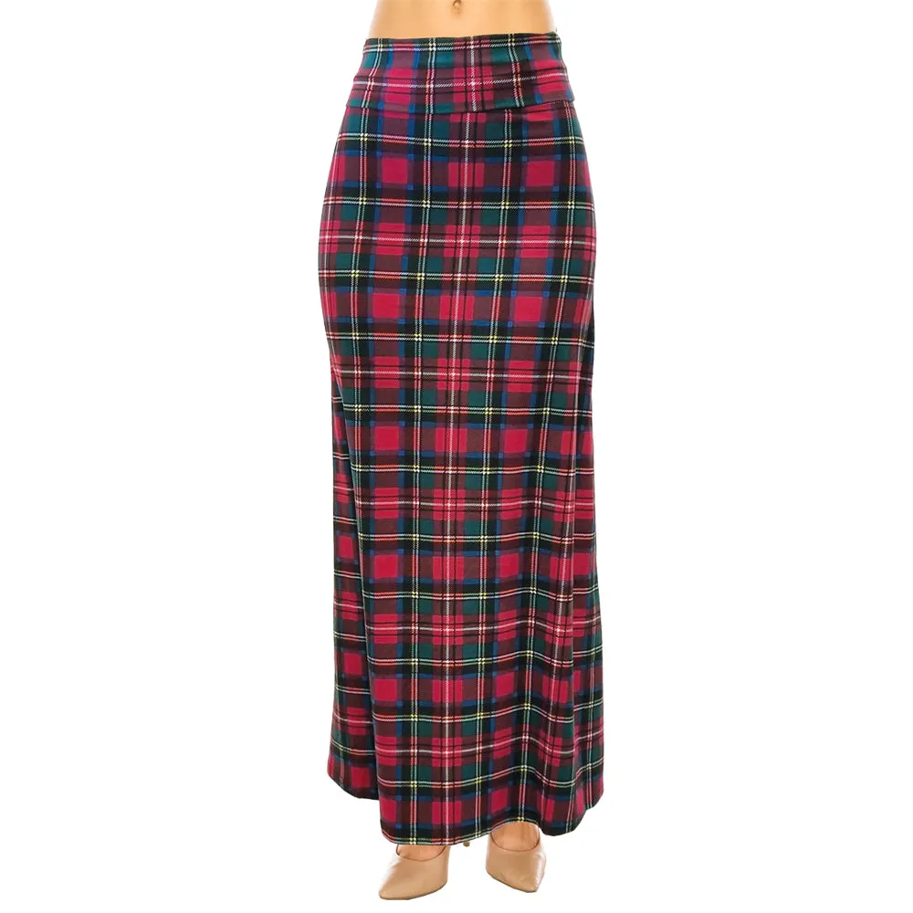 Patterned Fold Over Maxi Skirts