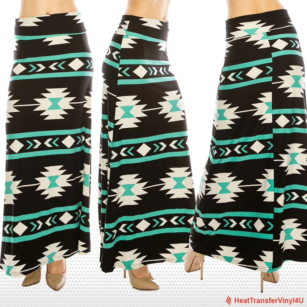 Patterned Fold Over Maxi Skirts