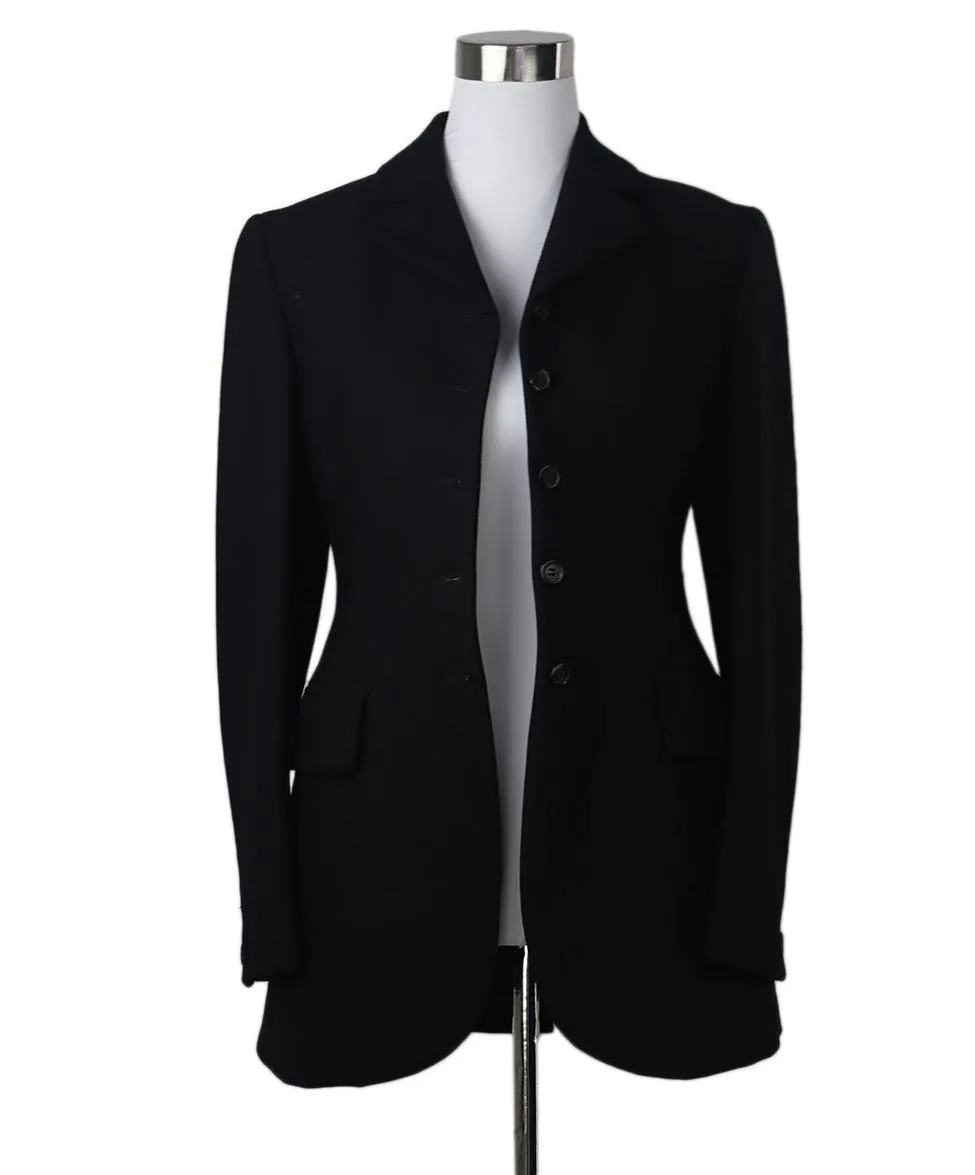 Prada Black Wool 2 Piece Pantsuit sz 4