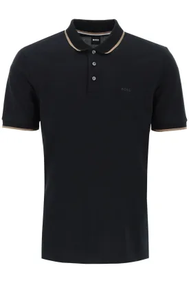 "contrast trim parlay polo shirt 50494697 BLACK