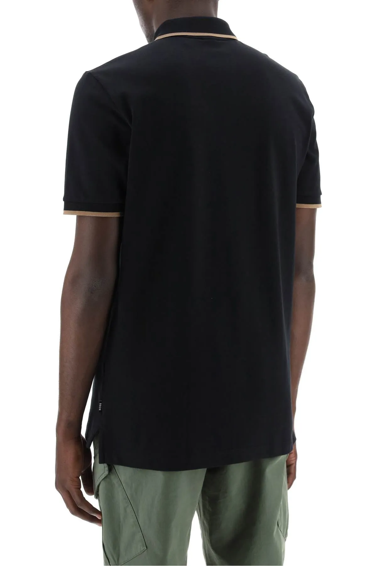 "contrast trim parlay polo shirt 50494697 BLACK