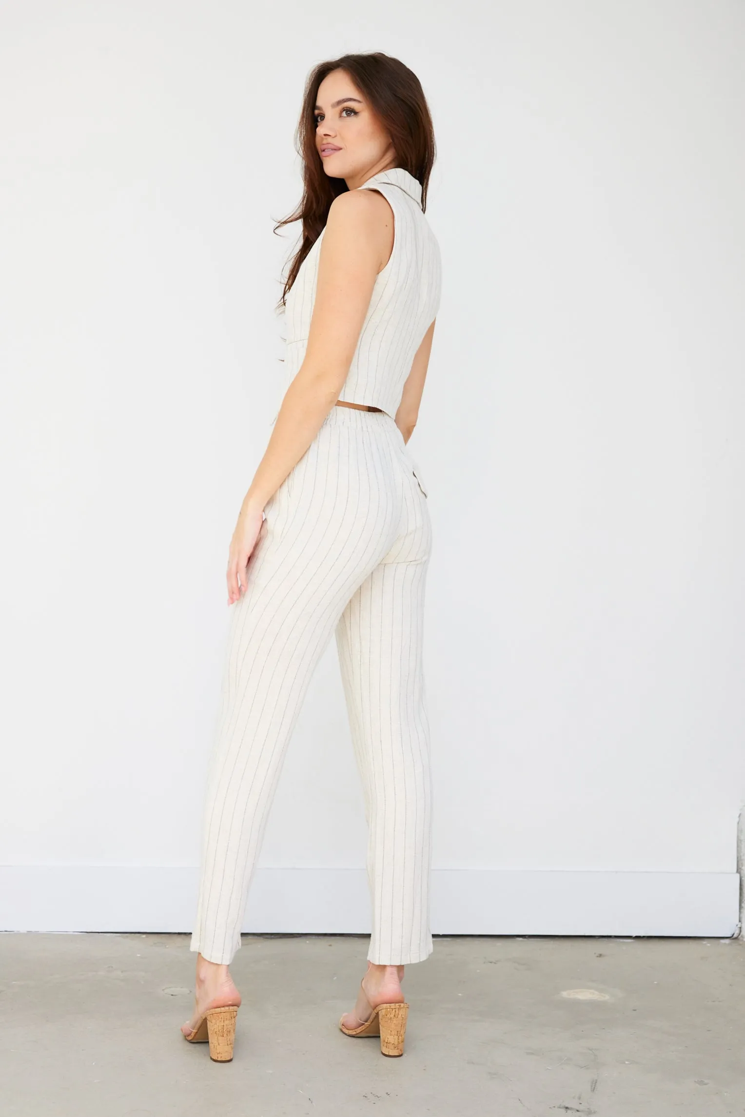 SALE - Tori Linen Stripe Pants