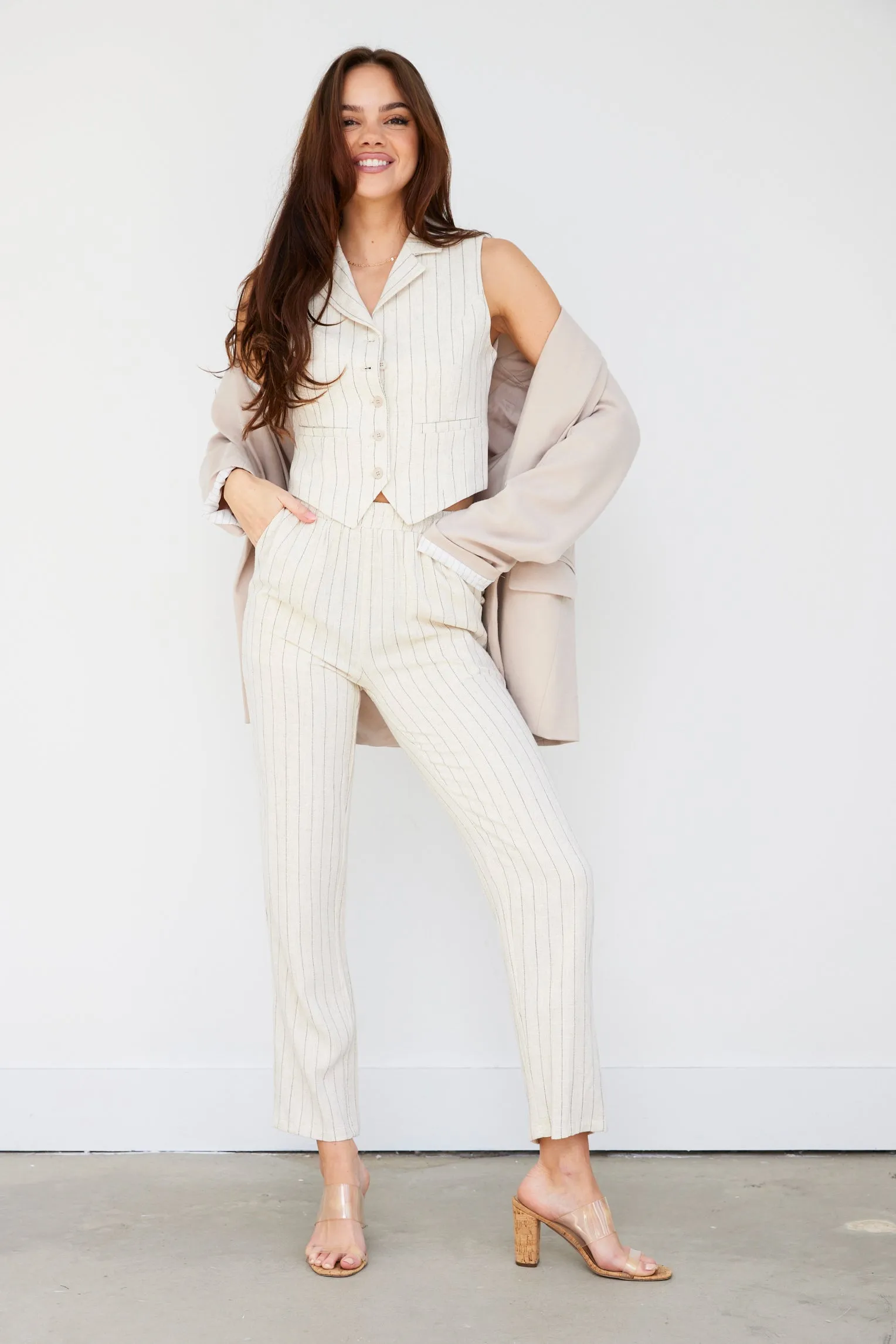 SALE - Tori Linen Stripe Pants