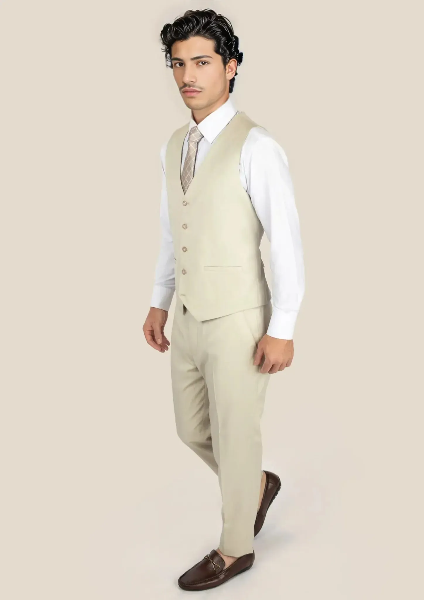 Siena Ivory Twill Vest