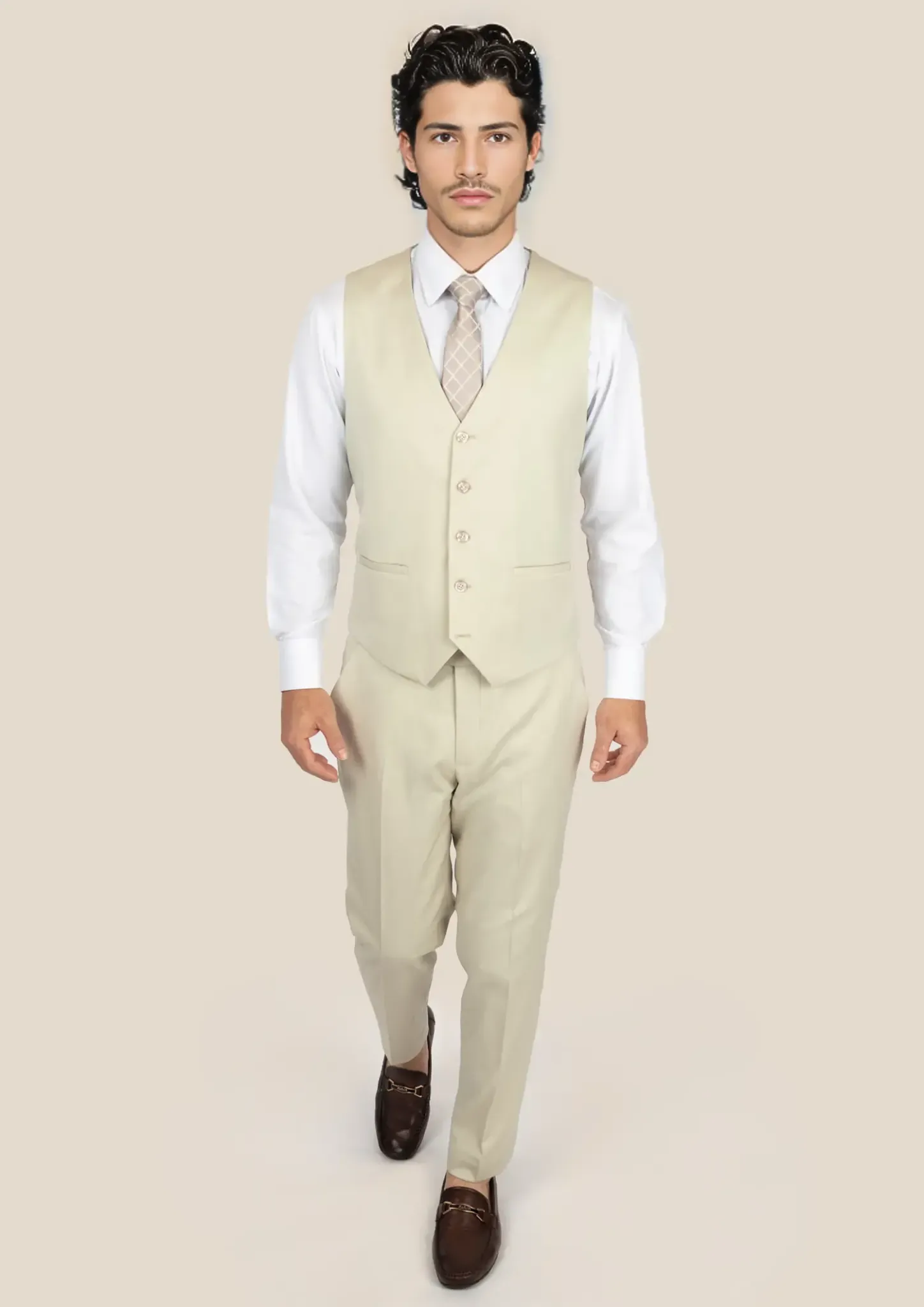 Siena Ivory Twill Vest