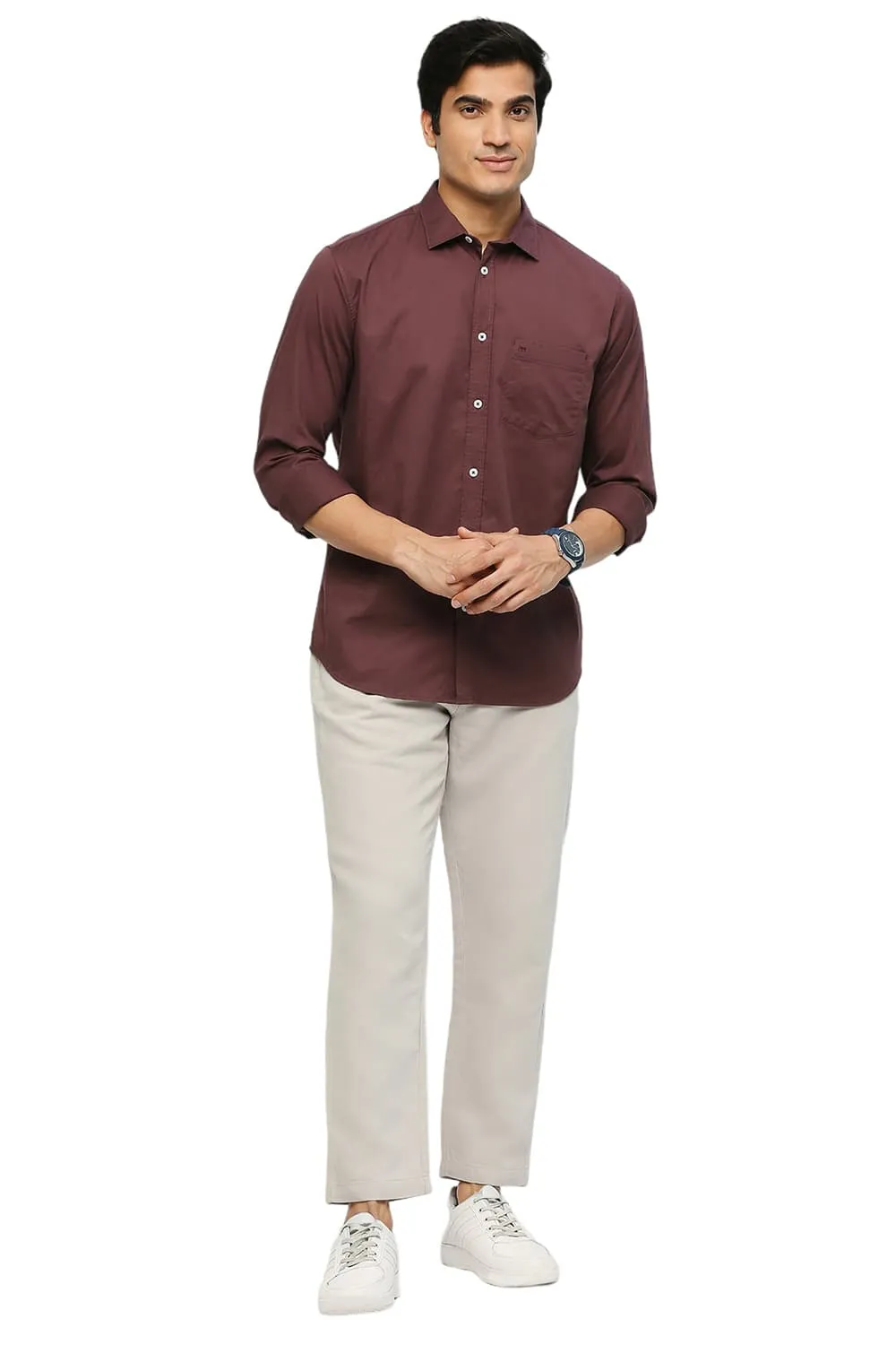 Slim Fit Cotton Stretch Twill Shirt