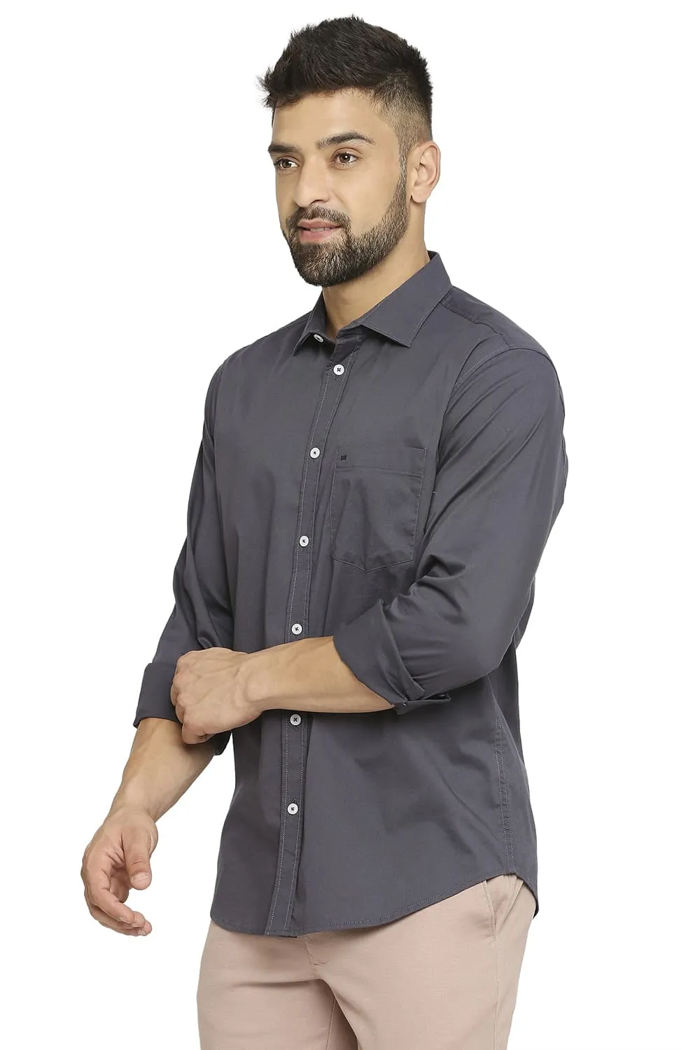 Slim Fit Cotton Stretch Twill Shirt