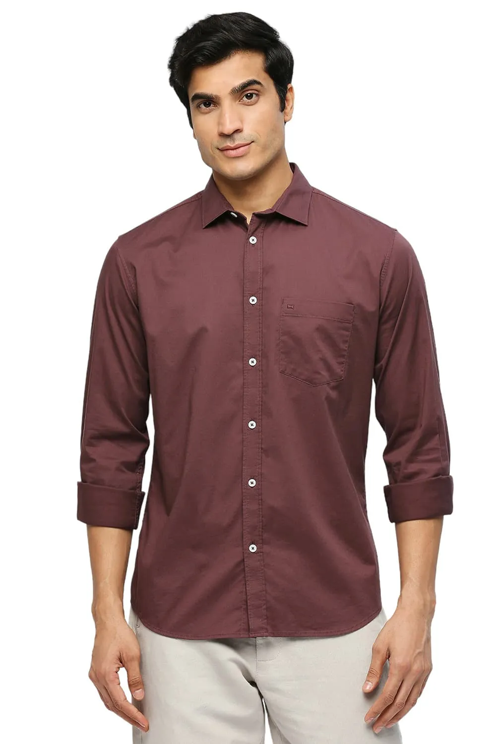 Slim Fit Cotton Stretch Twill Shirt