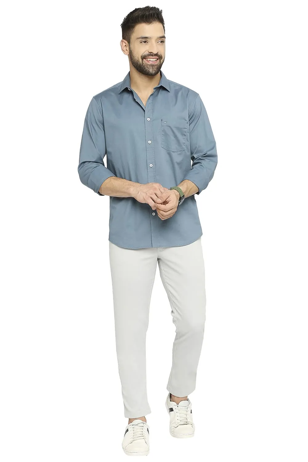 Slim Fit Cotton Stretch Twill Shirt