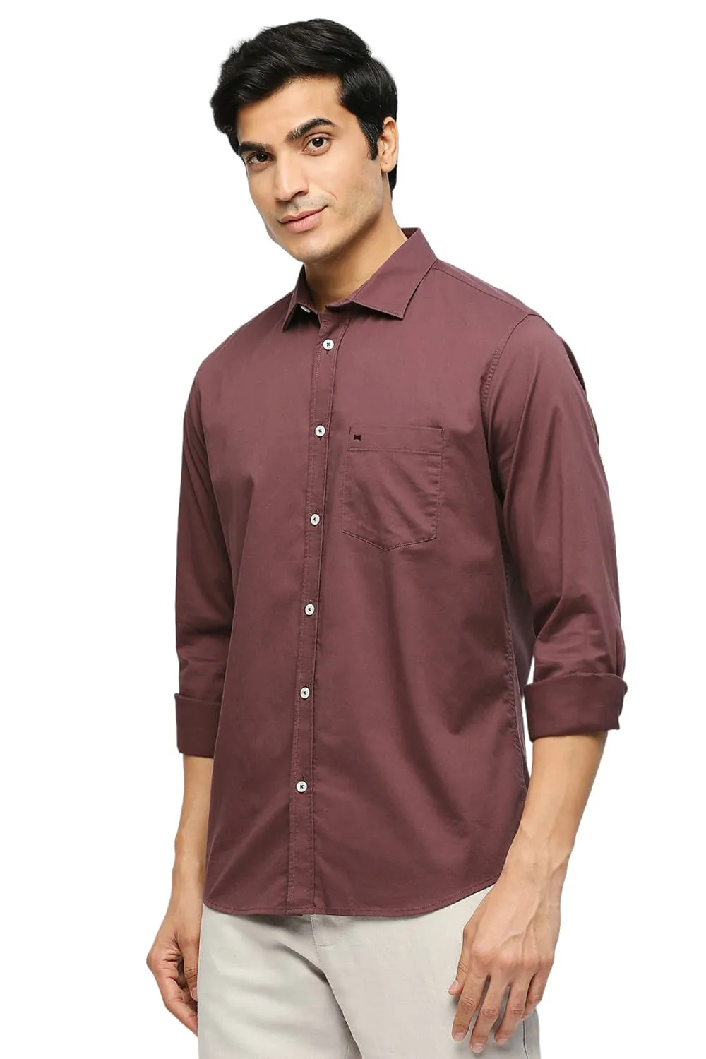 Slim Fit Cotton Stretch Twill Shirt