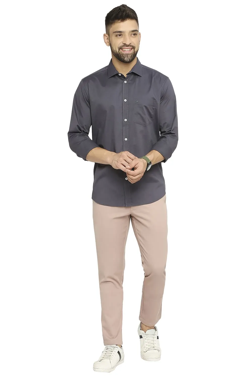 Slim Fit Cotton Stretch Twill Shirt