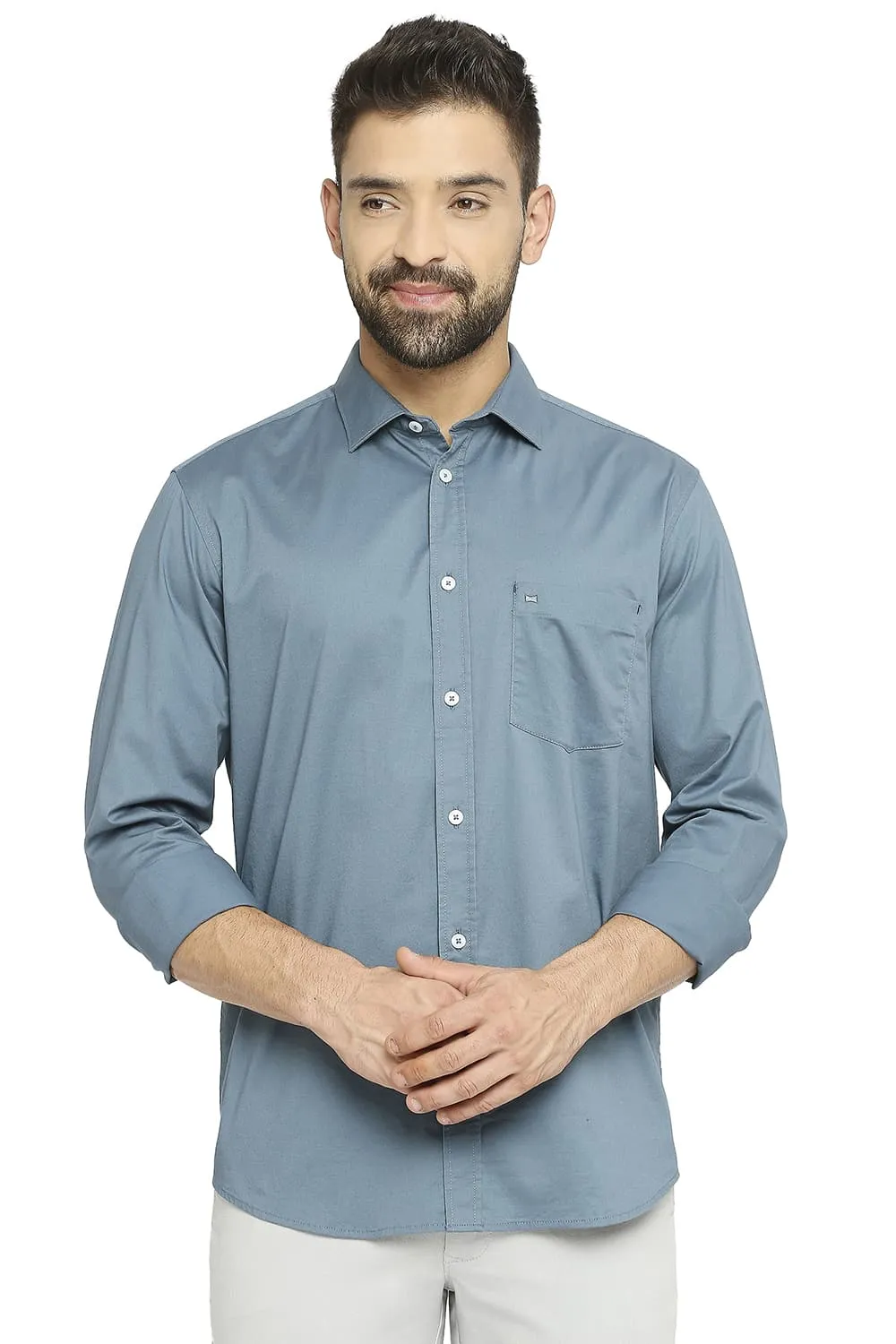 Slim Fit Cotton Stretch Twill Shirt