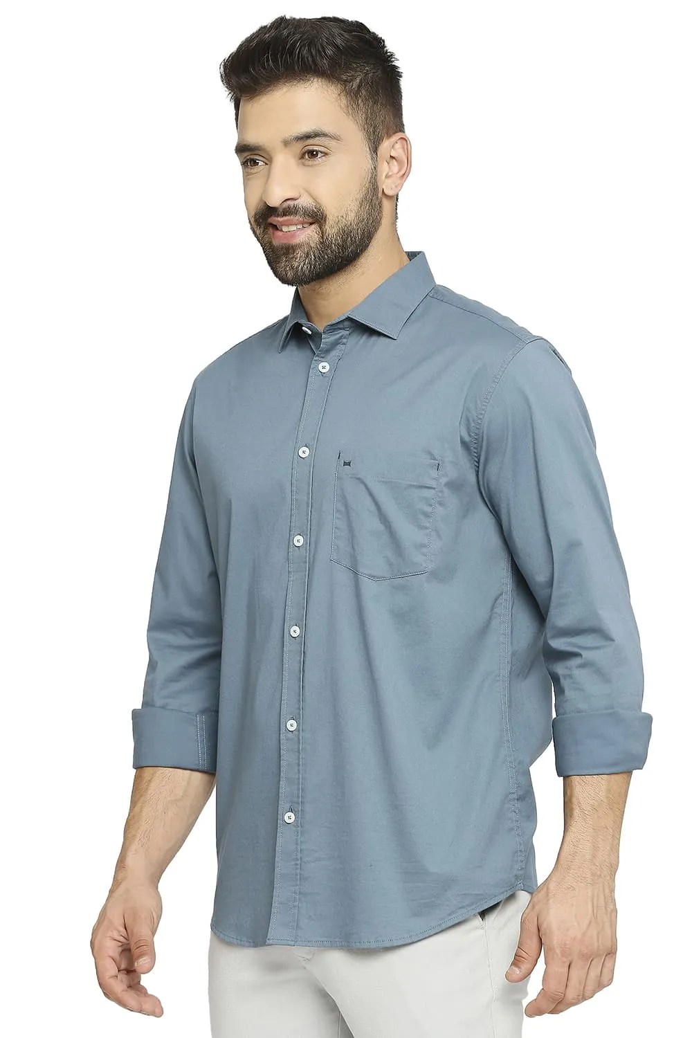 Slim Fit Cotton Stretch Twill Shirt