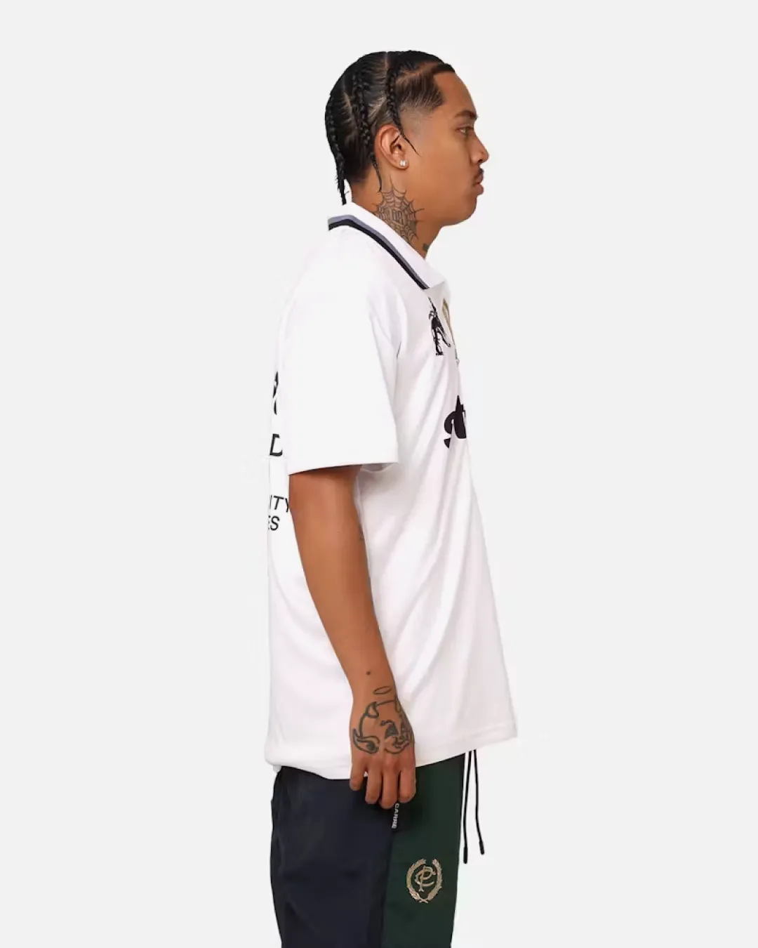 Stussy World Tour Mens White Football Polo Shirt