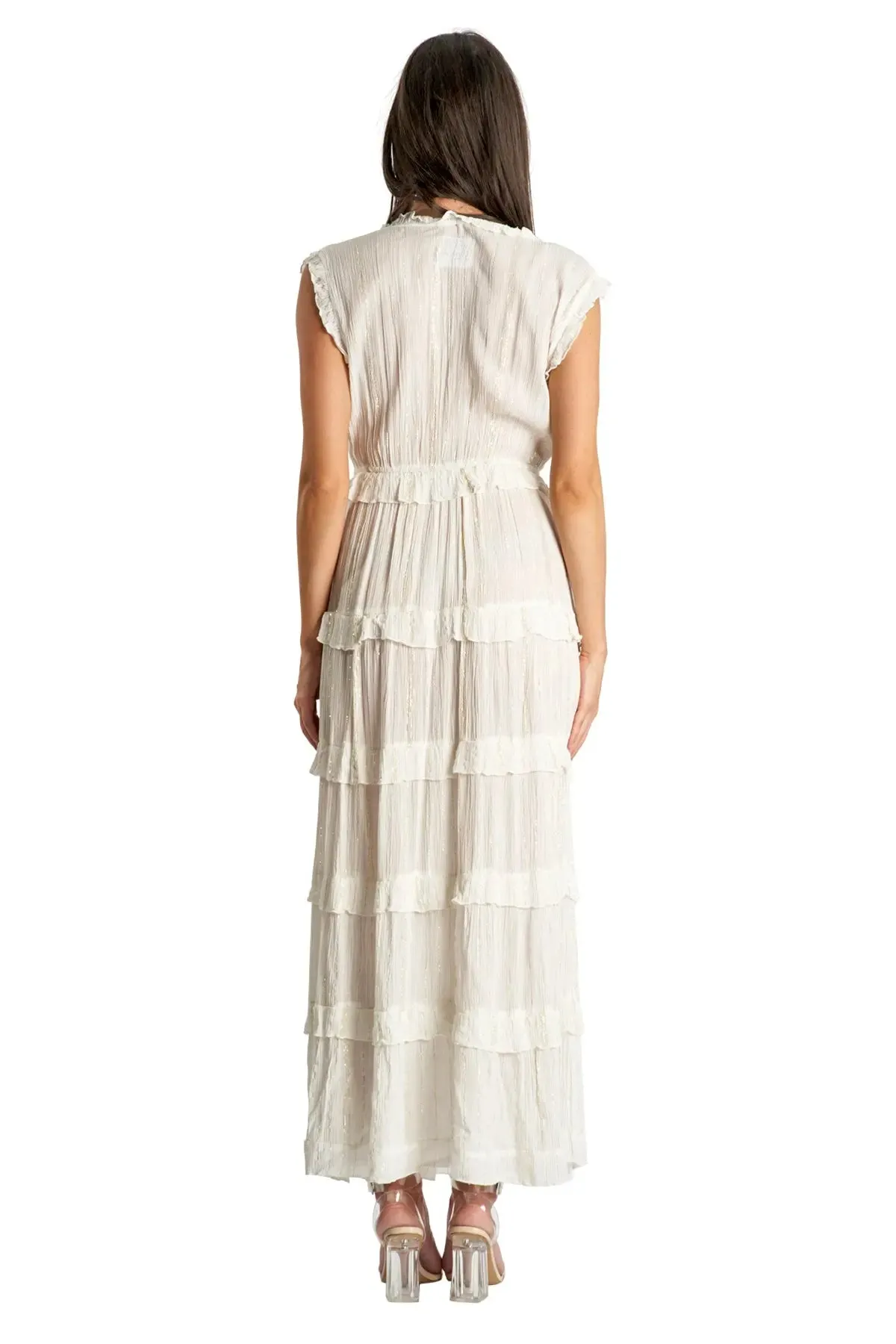 Tiered Maxi Dress in White