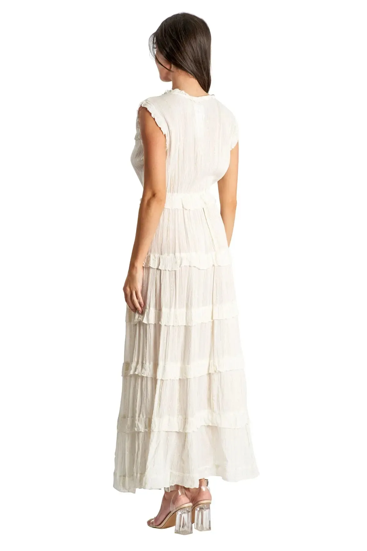 Tiered Maxi Dress in White