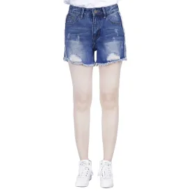 UK Womens High Waisted Shorts Jeans Ripped Denim Shorts Jeans HotPants