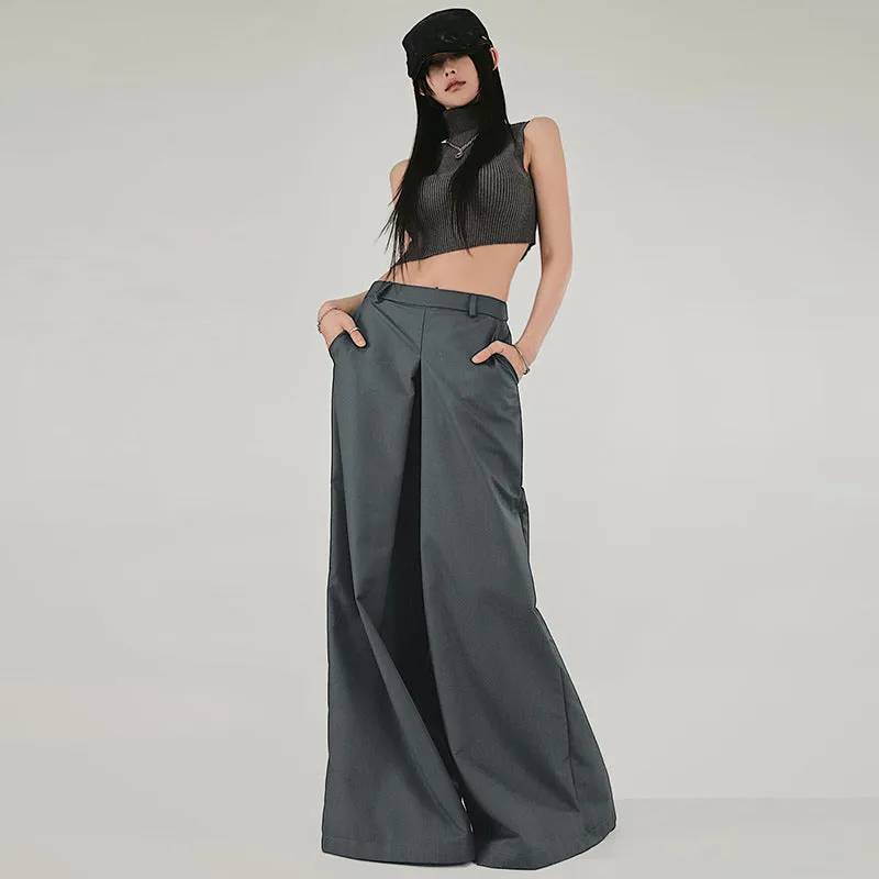 Wide-Leg High-Waisted Tailored Pants