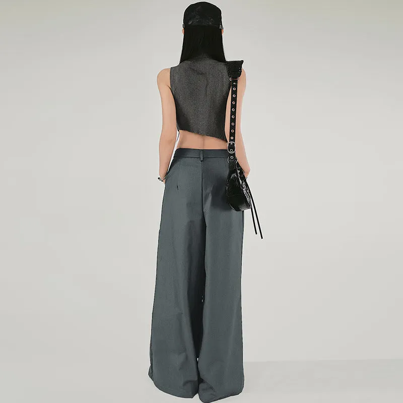 Wide-Leg High-Waisted Tailored Pants