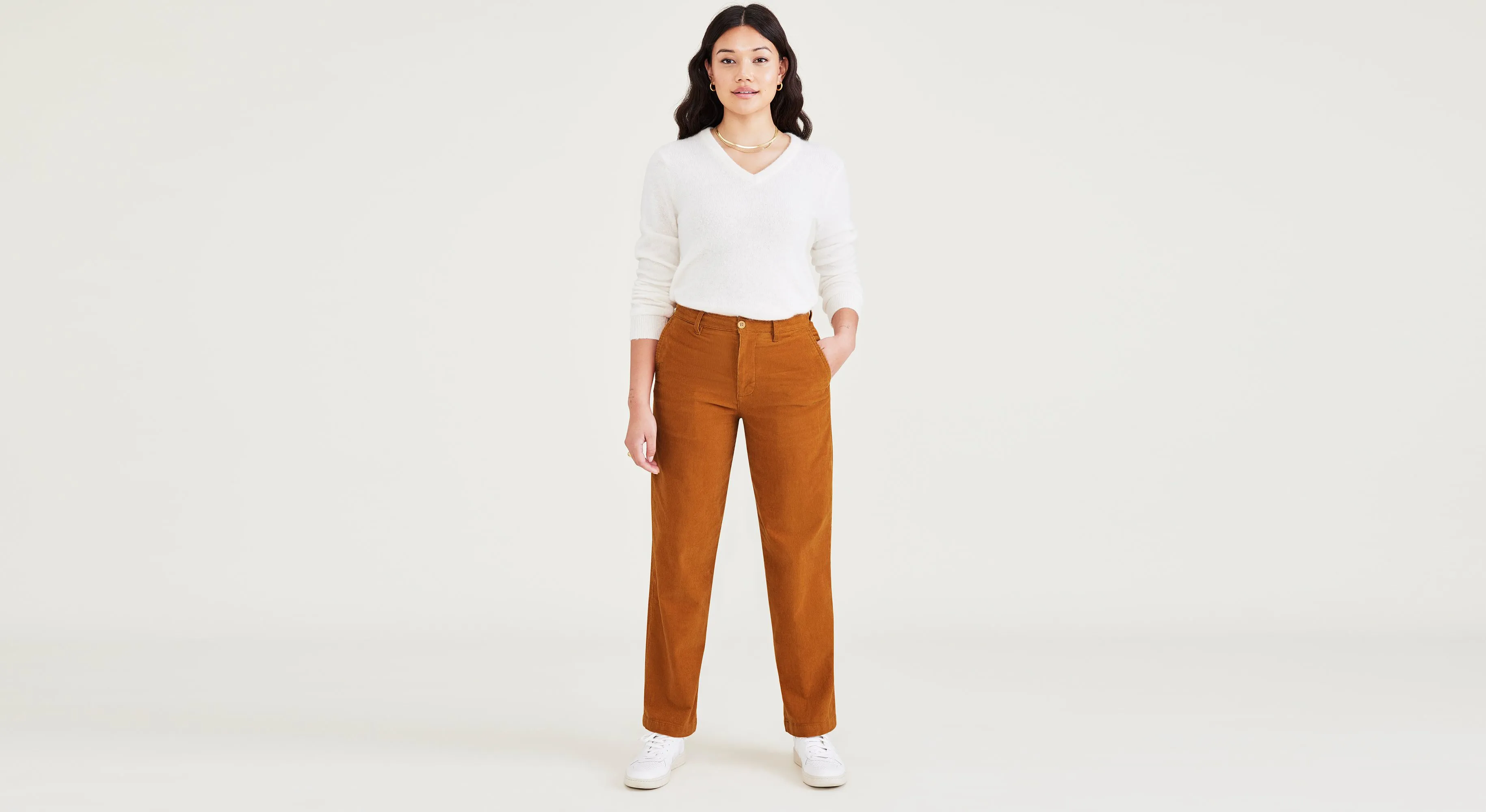 Women's High Waisted Straight Fit Original Khaki Pants