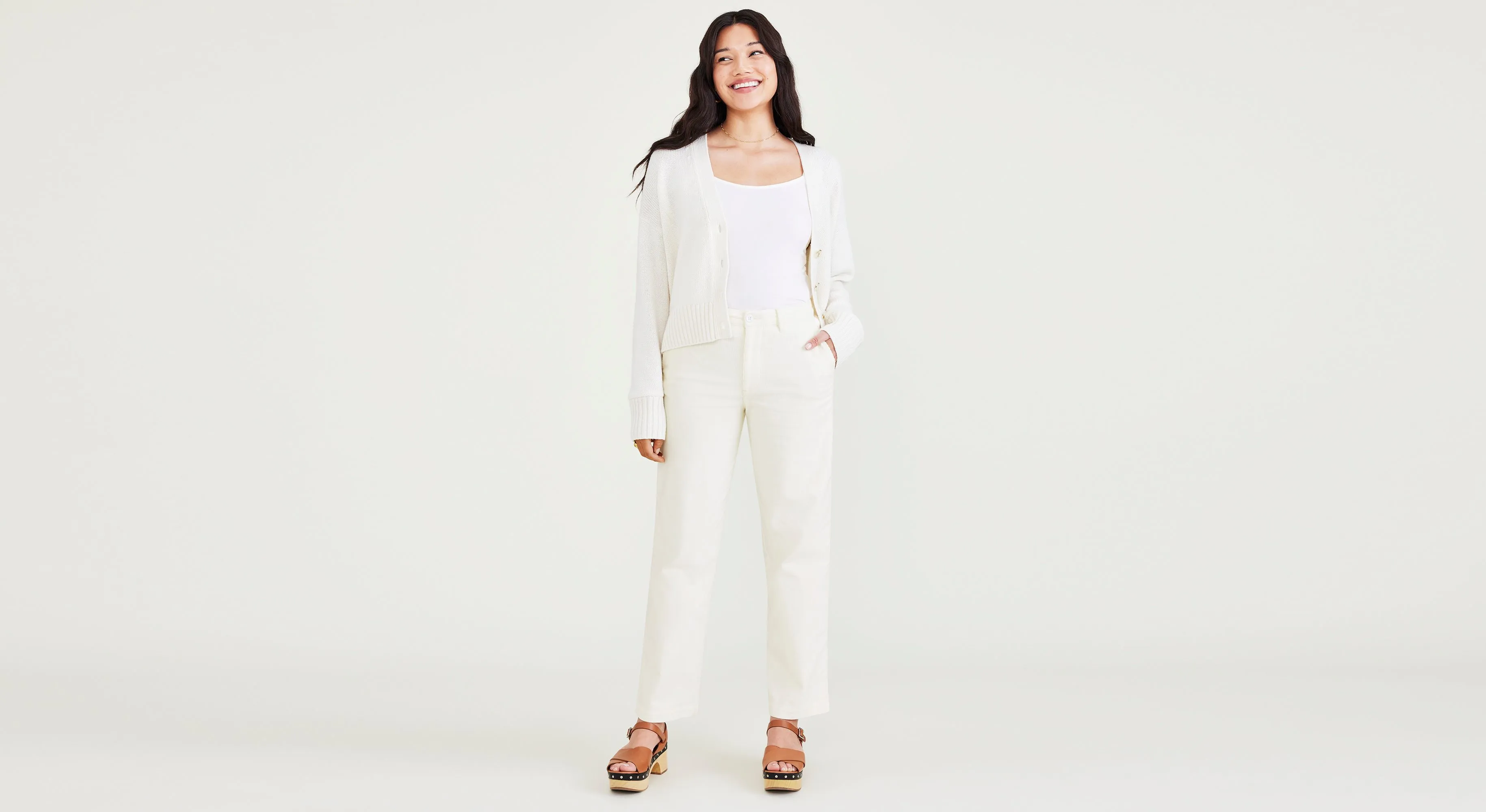 Women's High Waisted Straight Fit Original Khaki Pants