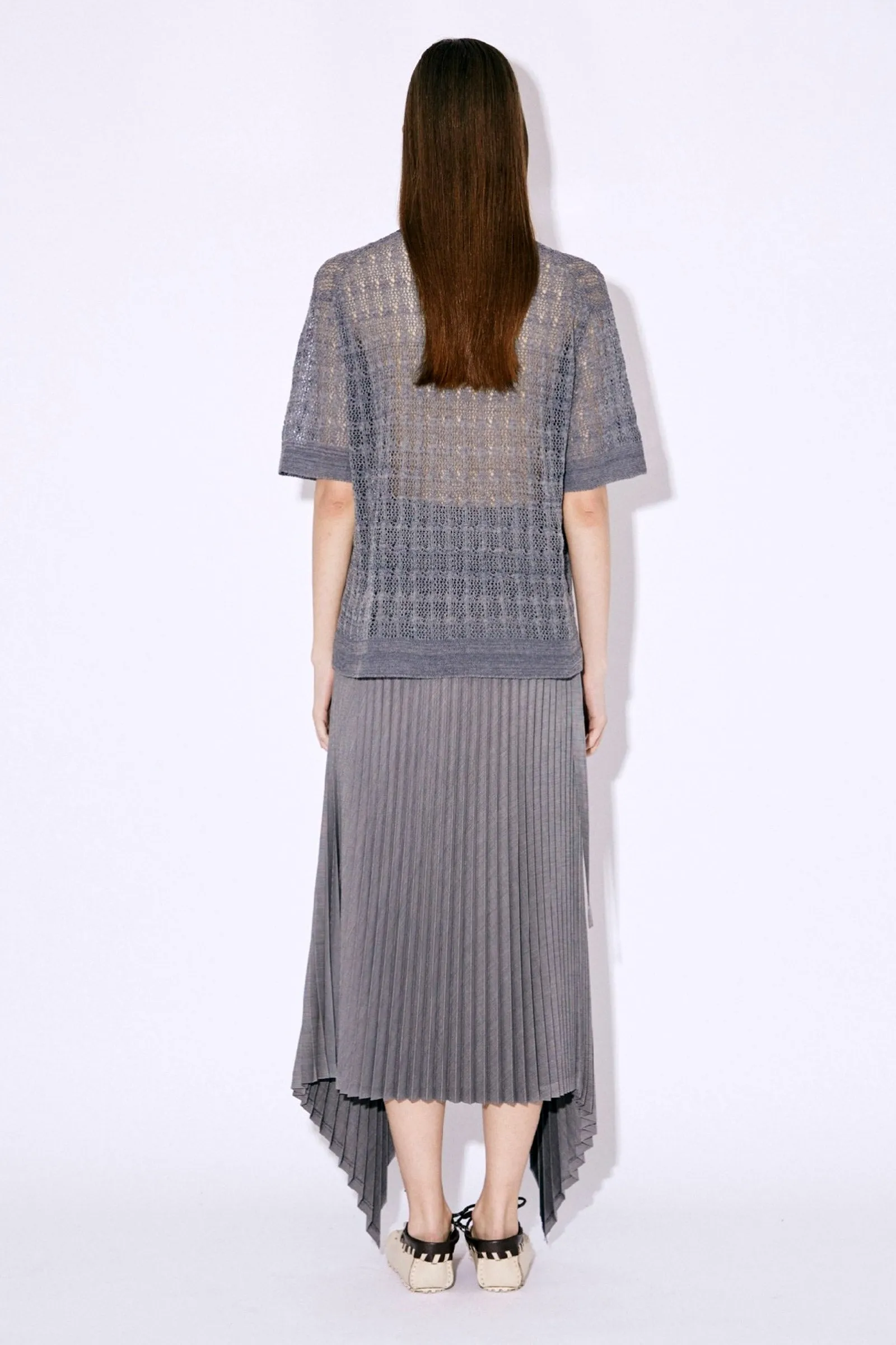 Wool and Silk Pleated Skirt